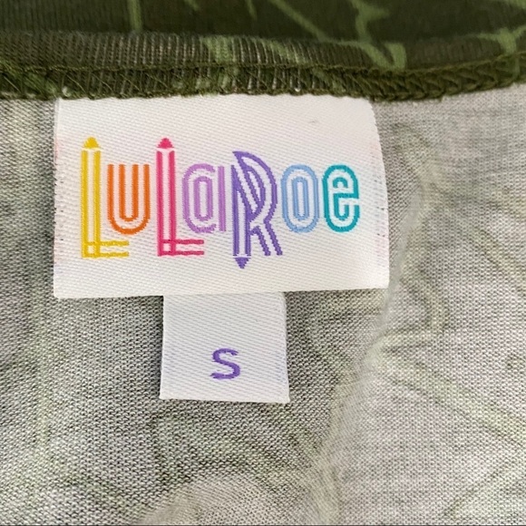 LuLaRoe Irma Green Leaf Print Tunic Top Small - Picture 7 of 9